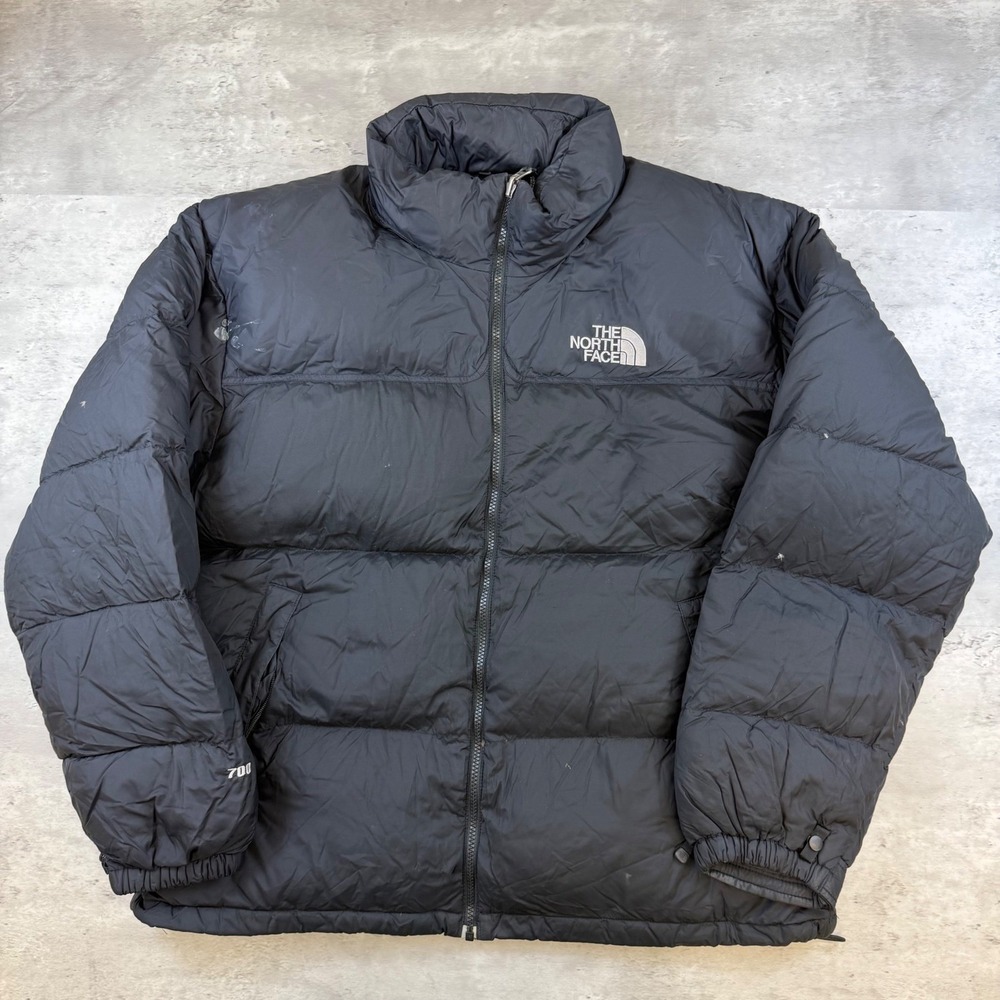 The North Face Nuptse 700 Mens XL Black Goose Down Puffer Jacket Ripstop Nylon